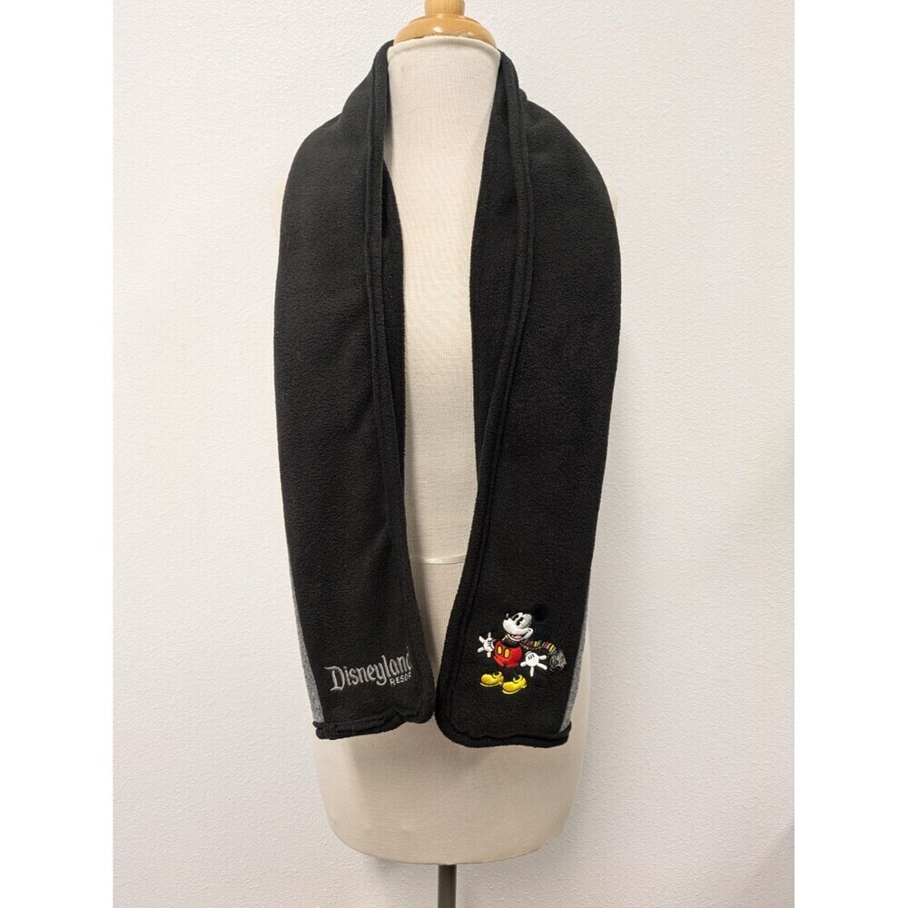Vintage Disneyland Black/Gray Mickey Mouse Fleece Scarf Shawl One Size - Picture 4 of 7